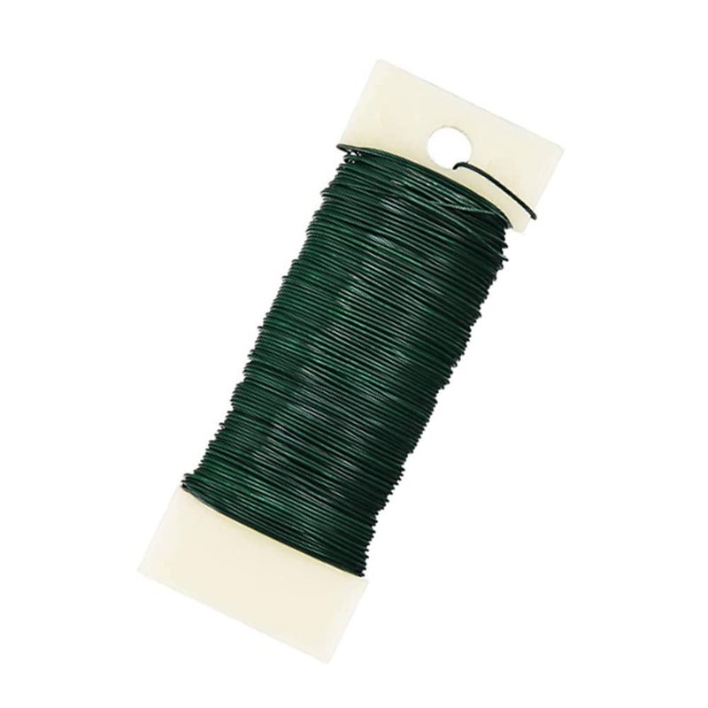 JFFX Floral Wire, 38 Yards 22 Gauge Flexible Green Flower Wire for Wreath Making Craft Flower Arrangements - Image 1